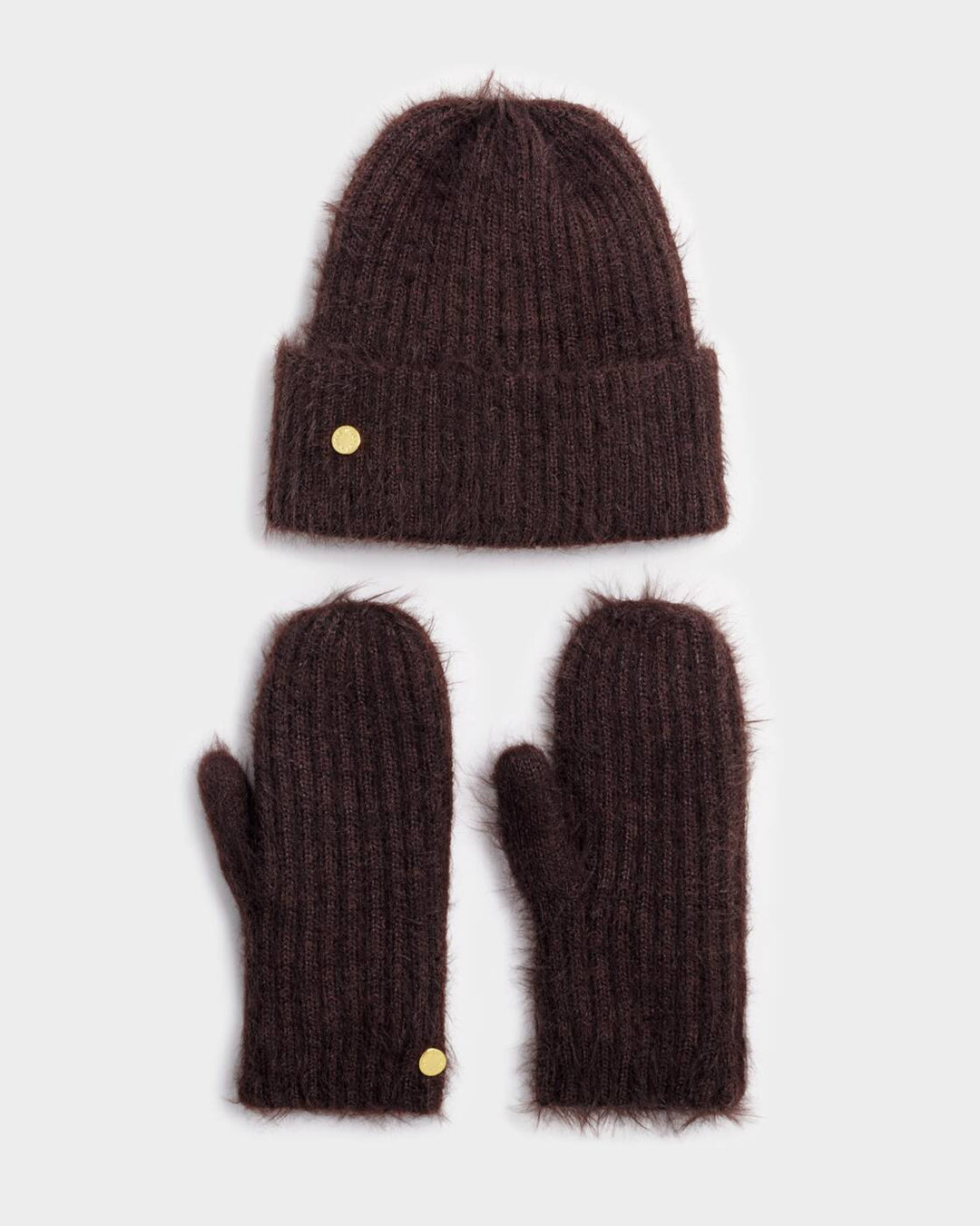 Katie Loxton Gift Boxed Hat And Mitten Set Chocolate