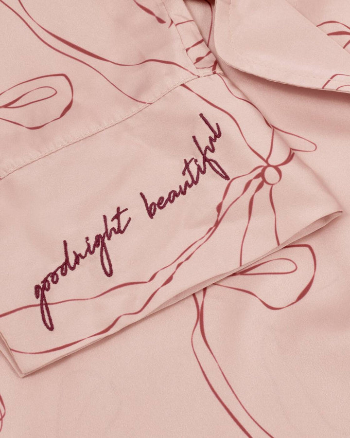 Katie Loxton Gift Boxed Pyjama Set Pink Cherry Bow Print Medium