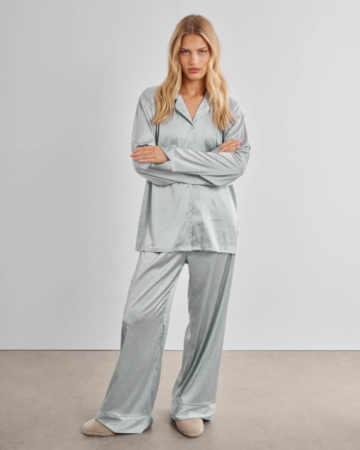 Katie Loxton Gift Boxed Pyjama Set Blue White Diamond Print Small