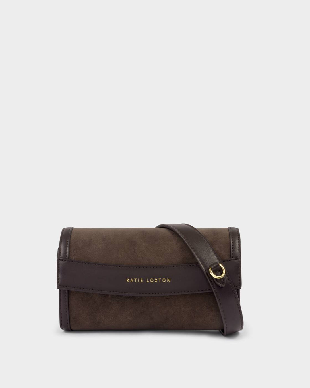 Katie Loxton Glasses And Cardholder Case With Strap Chocolate Suedette Chocolate