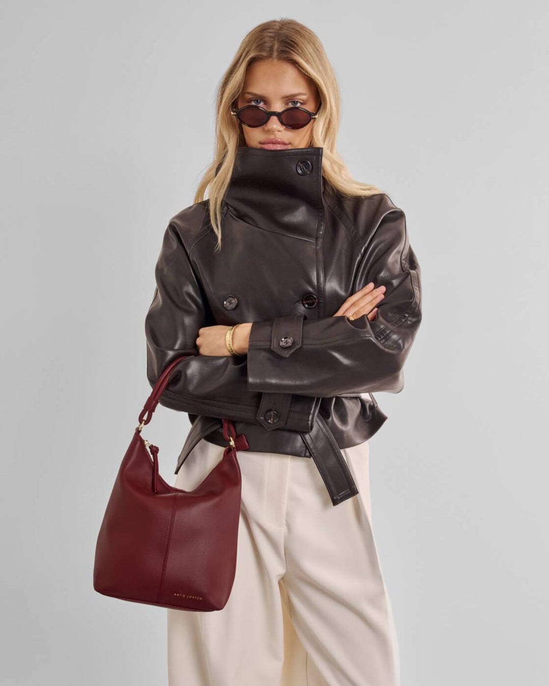 Katie Loxton Hallie Satchel Bag Cherry