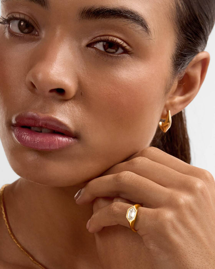 Katie Loxton Harlequin Statement Ring Gold Coated Large