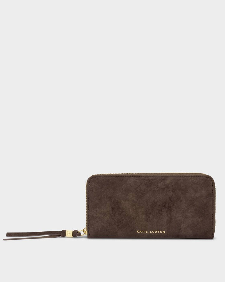 Katie Loxton Large Purse Bitter Chocolate Suedette