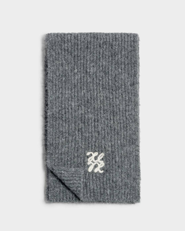 Katie Loxton Logo Appliqué Scarf Charcoal Pastel Grey