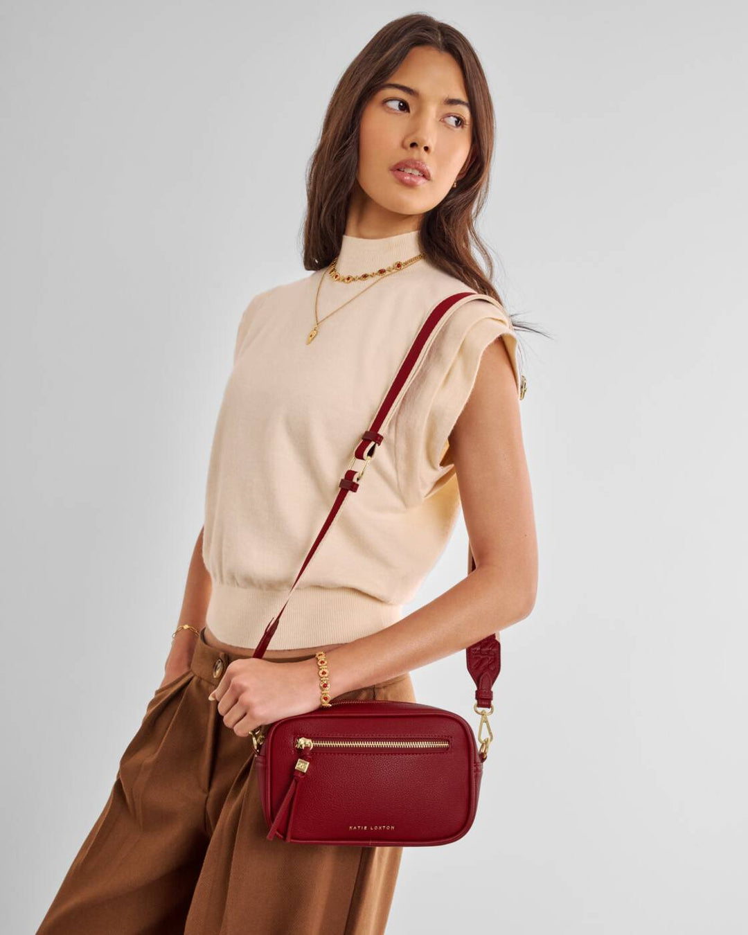 Katie Loxton Lottie Crossbody Bag Crimson
