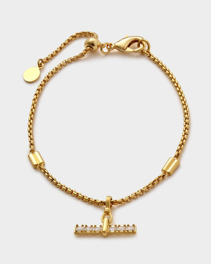 Katie Loxton Lustre T-Bar Bracelet Gold Coated