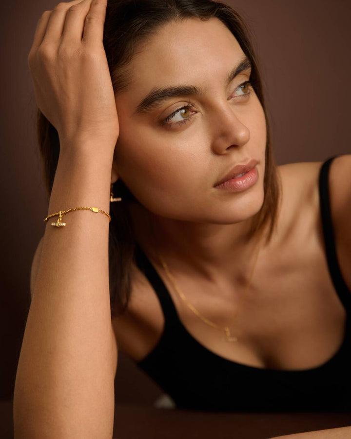 Katie Loxton Lustre T-Bar Bracelet Gold Coated