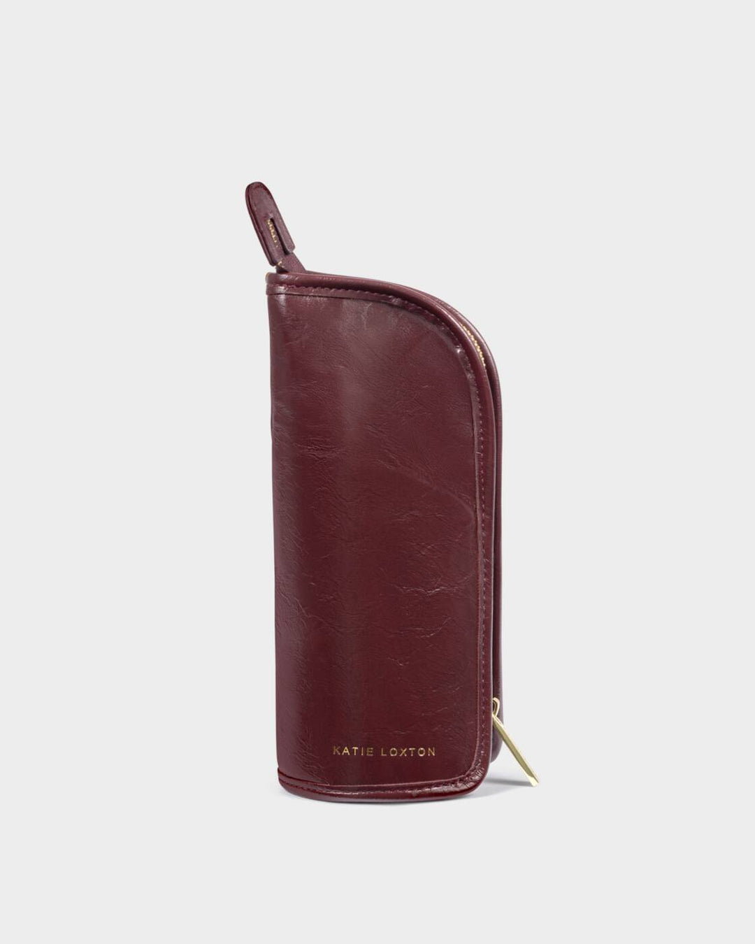 Katie Loxton Make Up Brush Set Patent Crackle Cherry