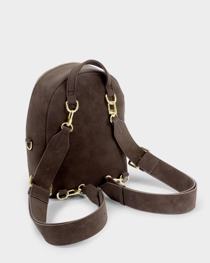 Katie Loxton Mika Small Backpack Bitter Chocolate Suedette