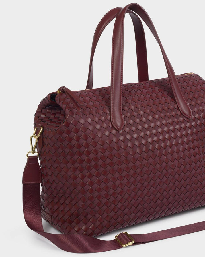 Katie Loxton Milan Hand Woven Cabin Bag Cherry Mixed