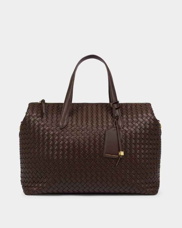 Katie Loxton Milan Hand Woven Cabin Bag Chocolate