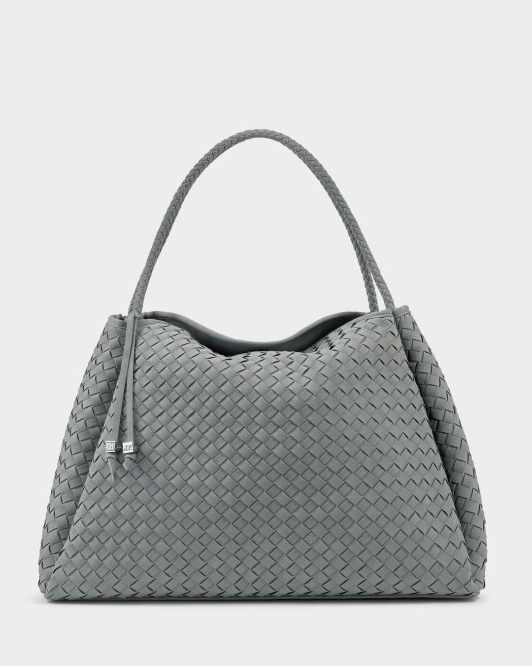 Katie Loxton Nova Hand Woven Large Shoulder Bag Fossil Grey Suedette