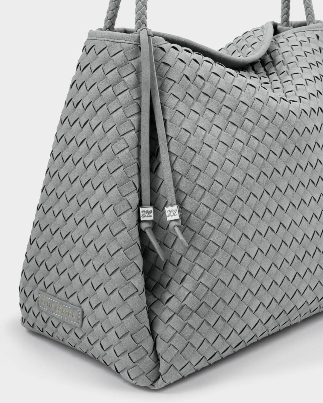 Katie Loxton Nova Hand Woven Large Shoulder Bag Fossil Grey Suedette