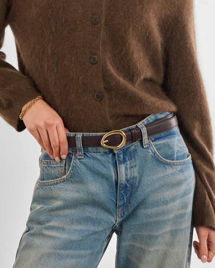 Katie Loxton Organic Buckle Belt Bitter Chocolate S/M