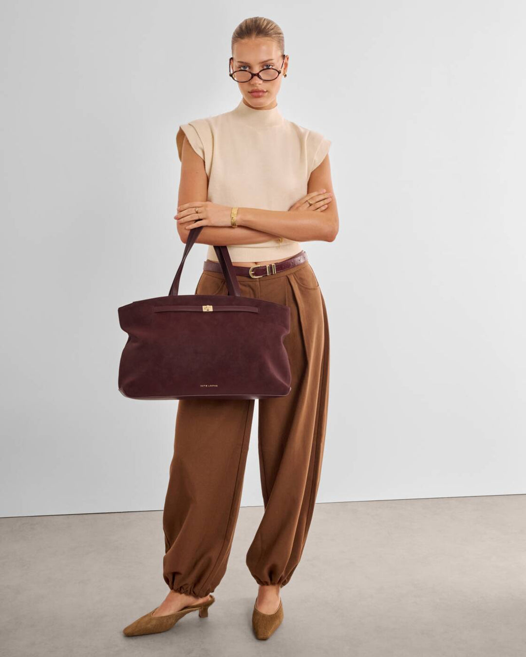 Katie Loxton Orin Tote Bag Cherry Suedette Cherry