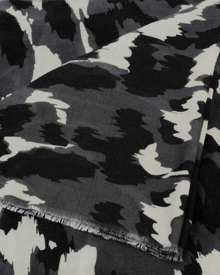 Katie Loxton Printed Scarf Brush Stroke Leopard Grey Black White