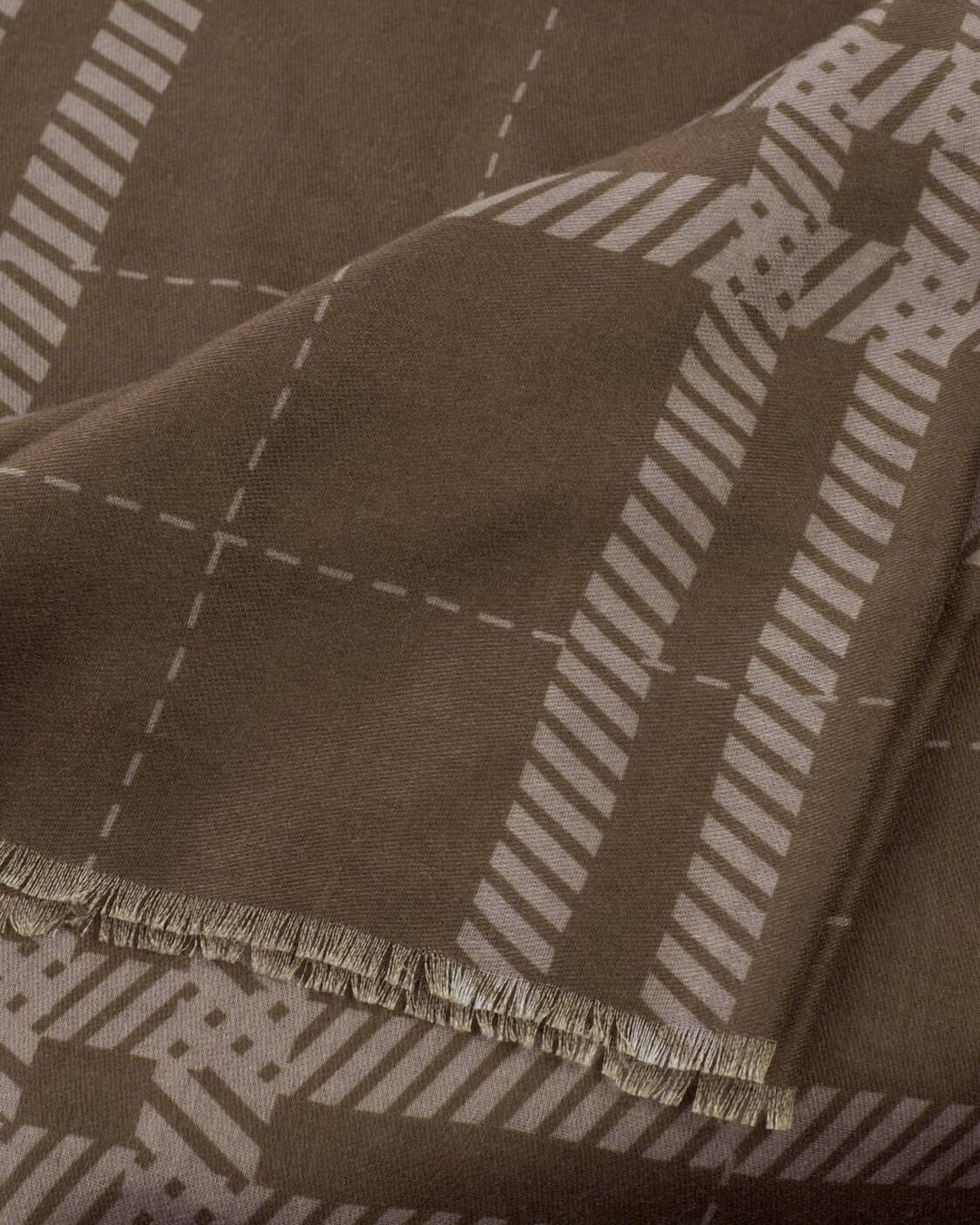 Katie Loxton Printed Scarf Check Dark Brown Taupe