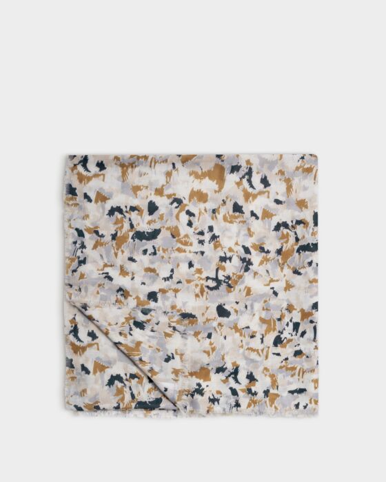 Katie Loxton Printed Scarf Terazzo White/Caramel/Navy