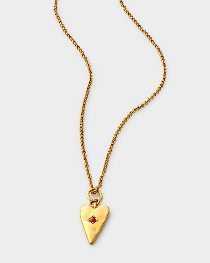 Katie Loxton Rouge Noir Heart Necklace Gold Coated