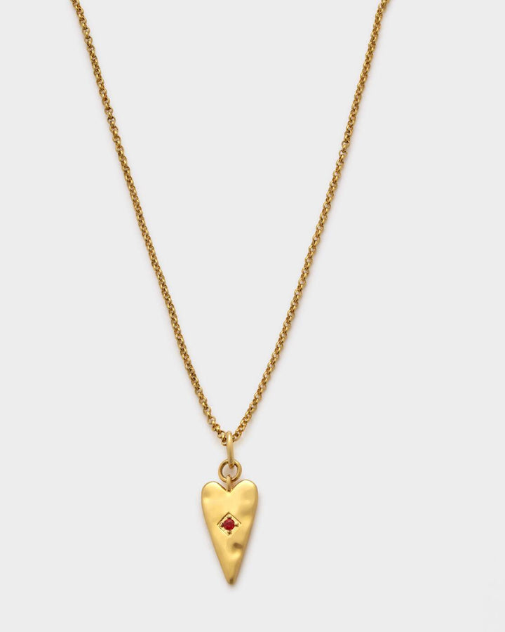 Katie Loxton Rouge Noir Heart Necklace Gold Coated