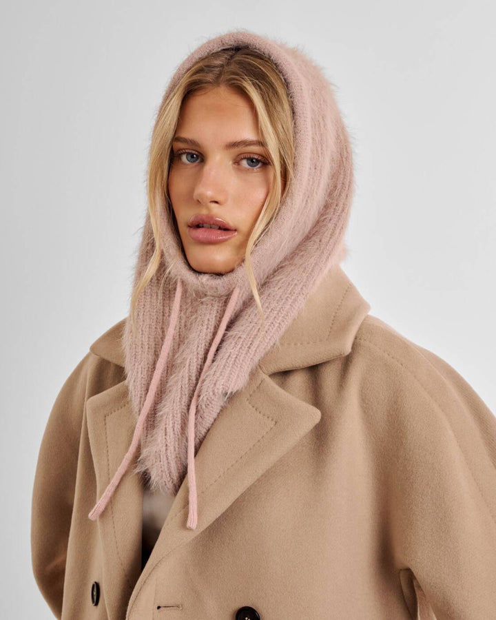 Katie Loxton Soft Knitted Hood Dusty Pink