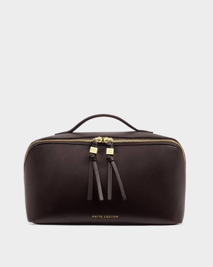 Katie Loxton Soho Large Make Up Wash Bag Bitter Chocolate