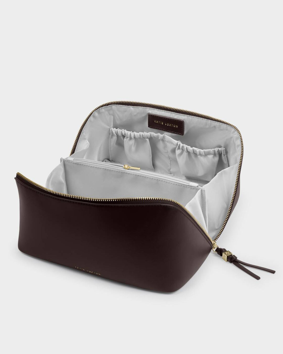Katie Loxton Soho Large Make Up Wash Bag Bitter Chocolate