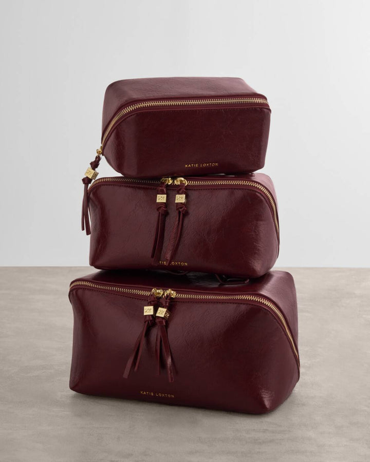 Katie Loxton Soho Large Make Up Wash Bag Cherry Patent Crackle