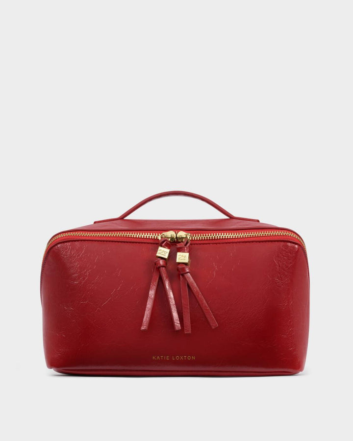 Katie Loxton Soho Large Make Up Wash Bag Crimson Patent Crackle