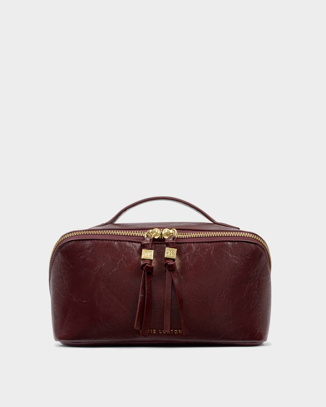 Katie Loxton Soho Medium Make Up Wash Bag Cherry Patent Crackle
