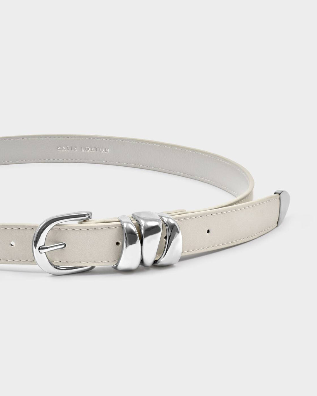 Katie Loxton Belt With Organic Loops Light Grey Suedette M/L