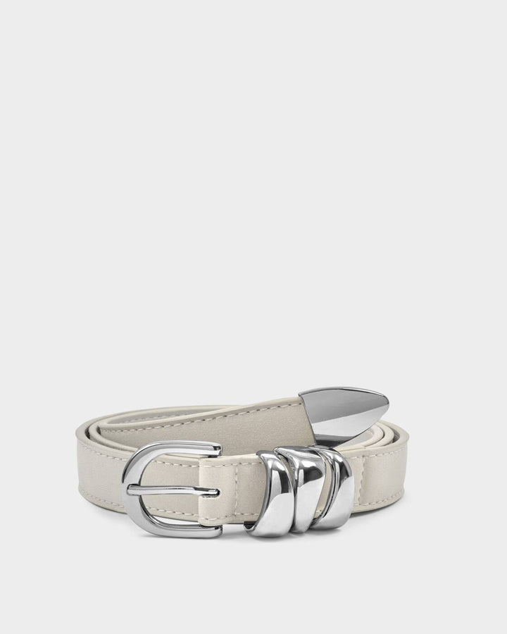 Katie Loxton Belt With Organic Loops Light Grey Suedette S/M