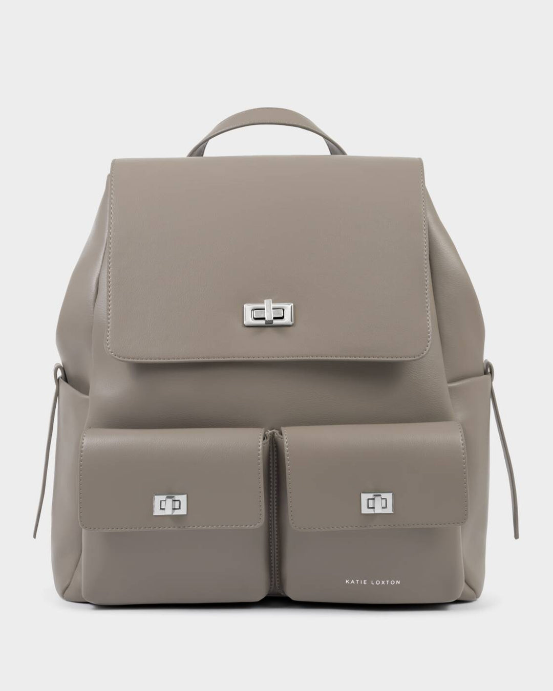 Katie Loxton Tara Twist Lock Backpack Silver Mink