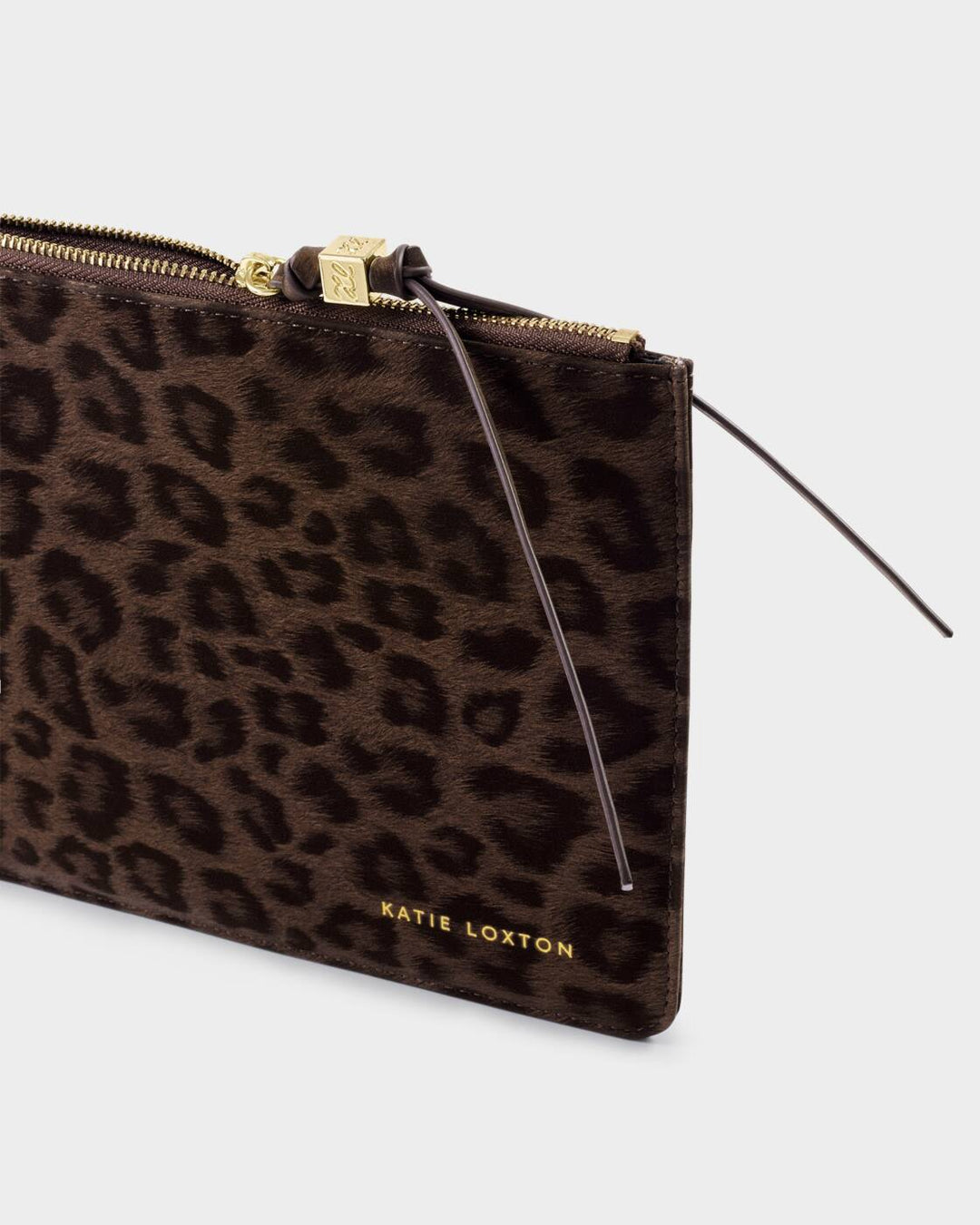 Katie Loxton Tassel Charm Pouch Chocolate Leopard