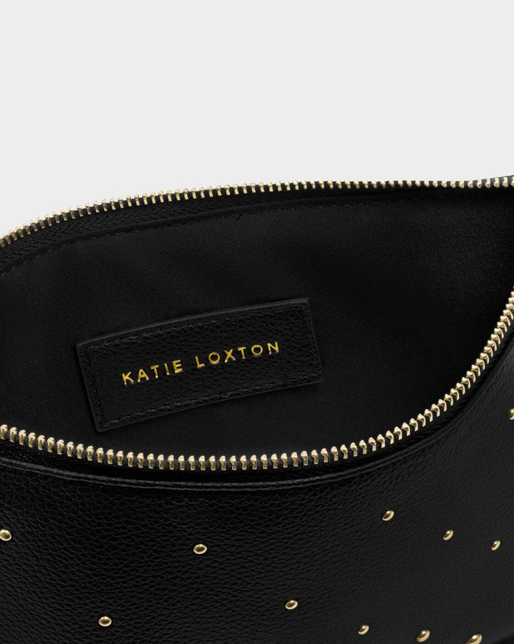 Katie Loxton Tassel Charm Pouch Black Studded