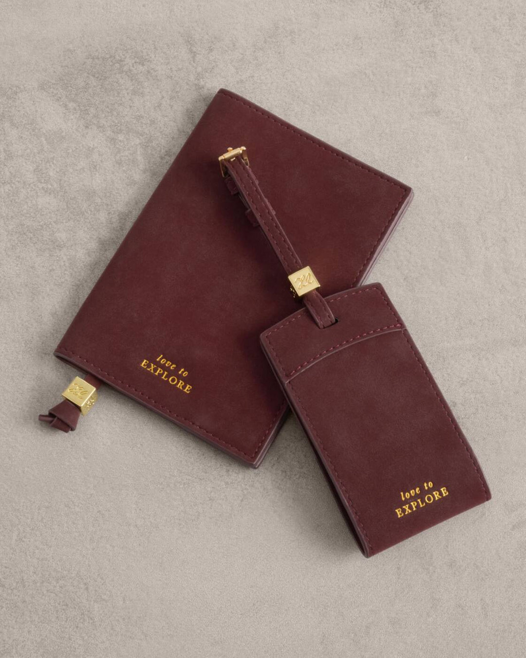 Katie Loxton Travel Passport Cover Love To Explore Cherry Suedette