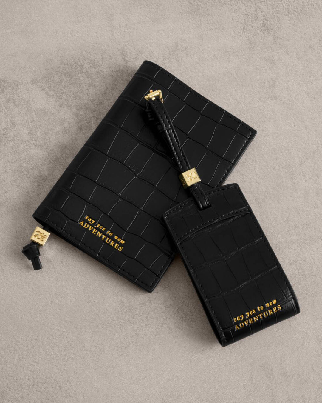 Katie Loxton Travel Passport Cover Say Yes To Adventures Black Croc