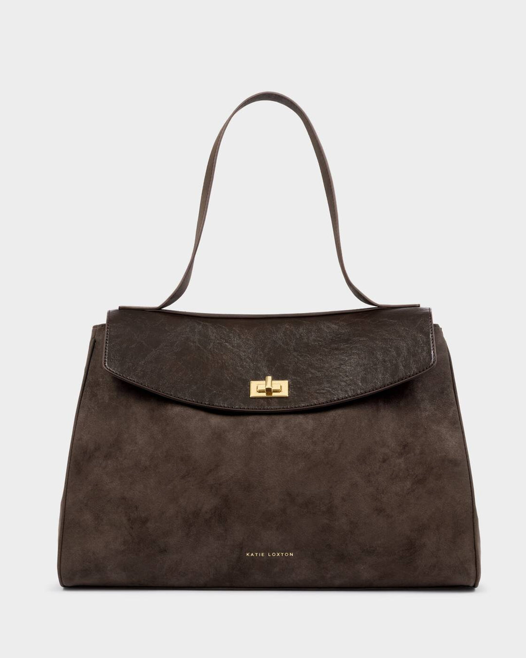 Katie Loxton Victoria Shoulder Bag Bitter Chocolate Suedette