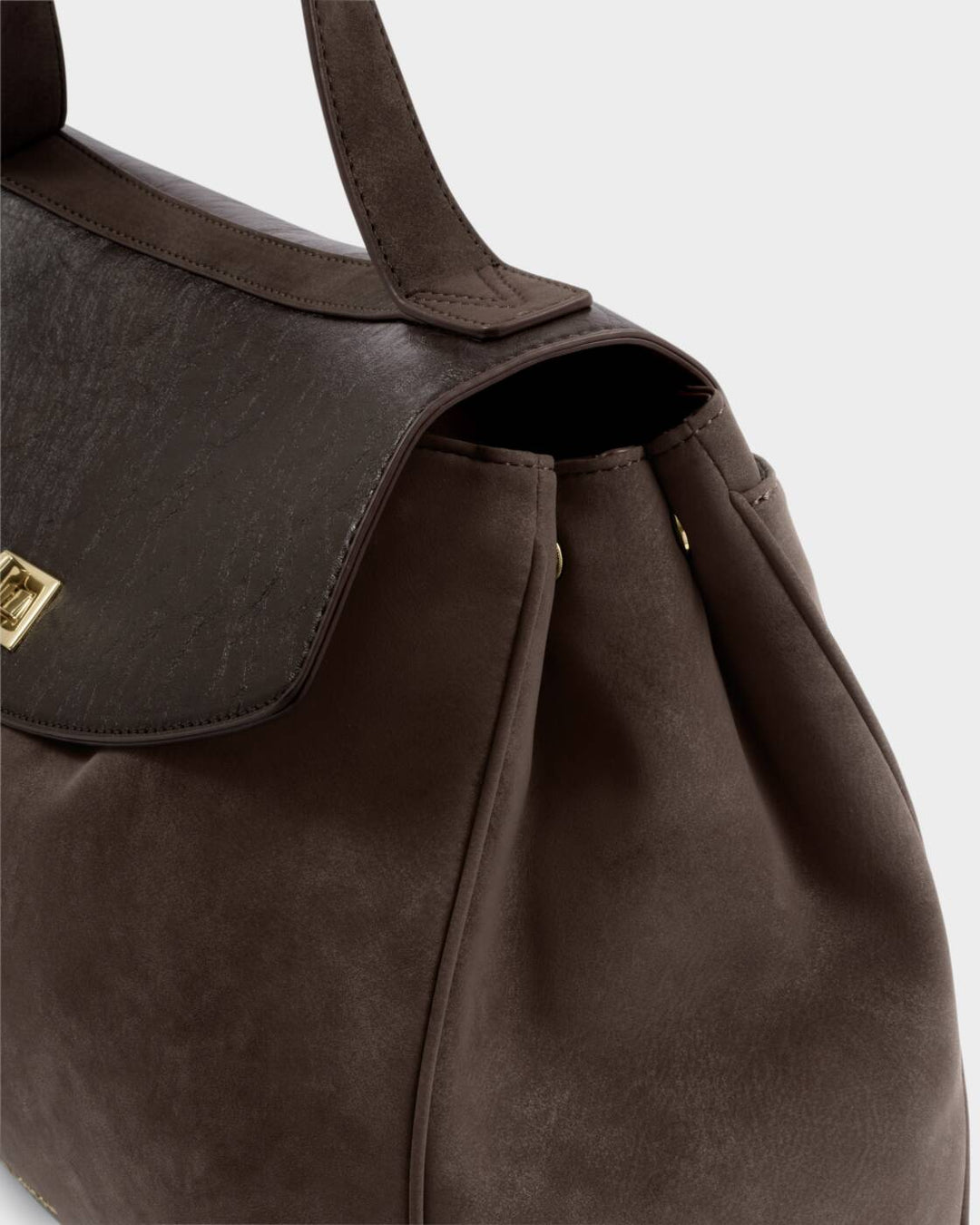 Katie Loxton Victoria Shoulder Bag Bitter Chocolate Suedette