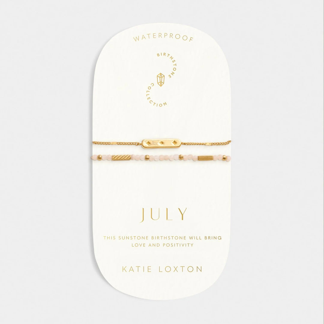 Katie Loxton Waterproof Birthstone Bracelet July Sunstone 18cm