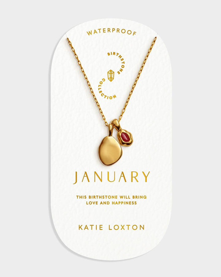 Katie Loxton Birthstone Necklace January Garnet