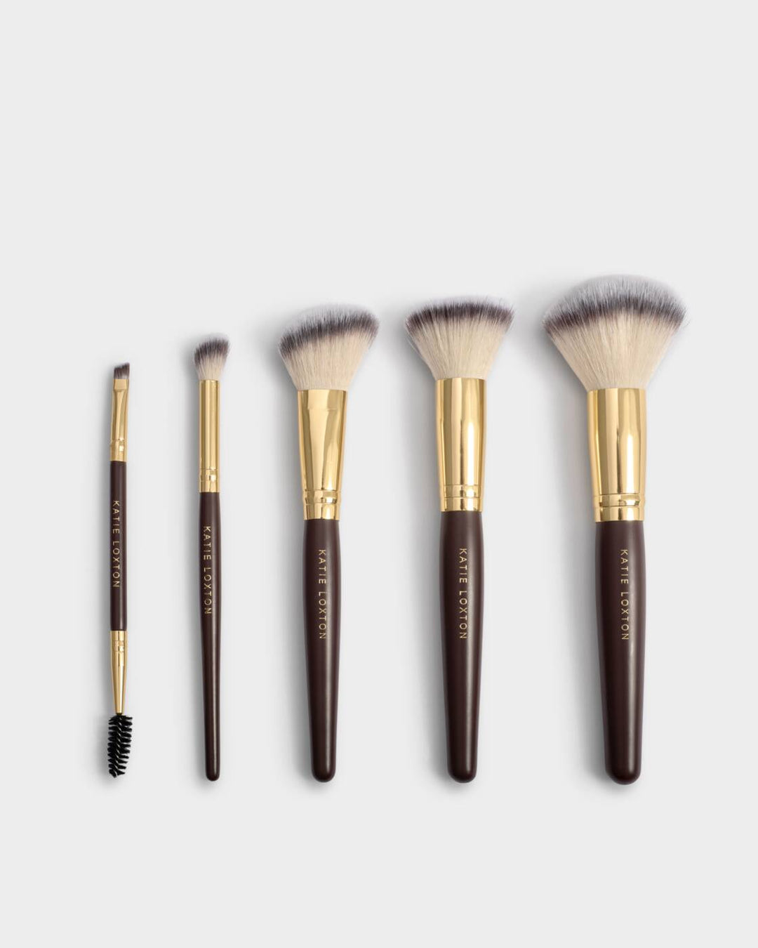 Katie Loxton Make Up Brush Set Chocolate Leopard Bitter Chocolate