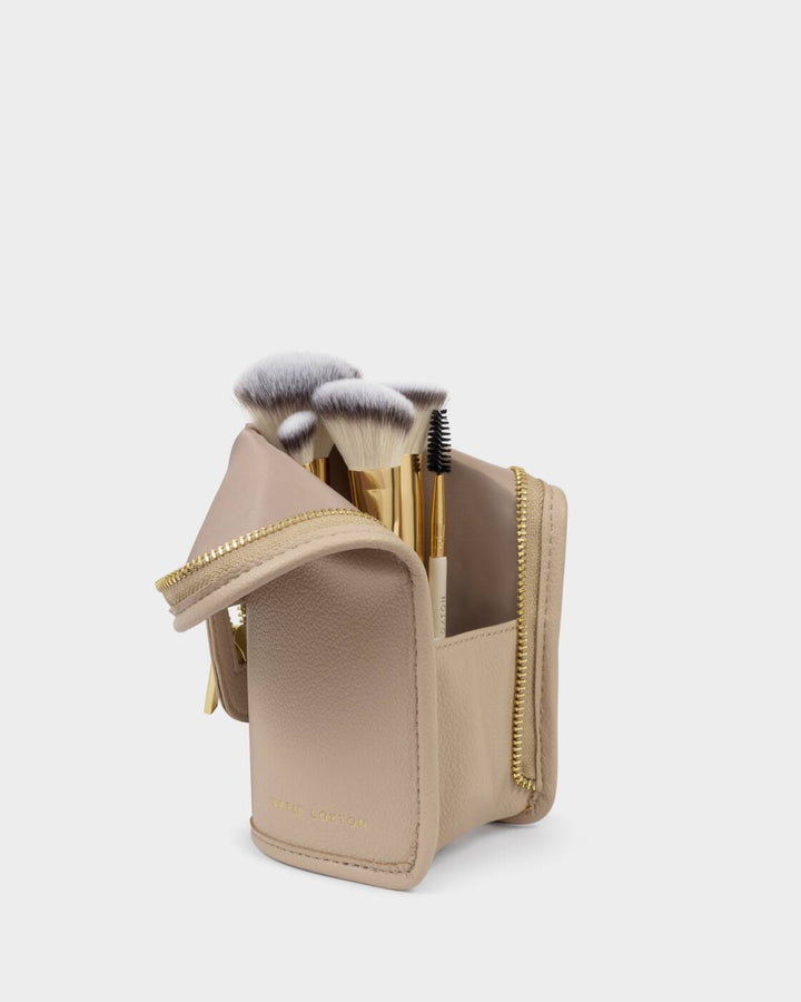 Katie Loxton Make Up Brush Set Off White Light Taupe