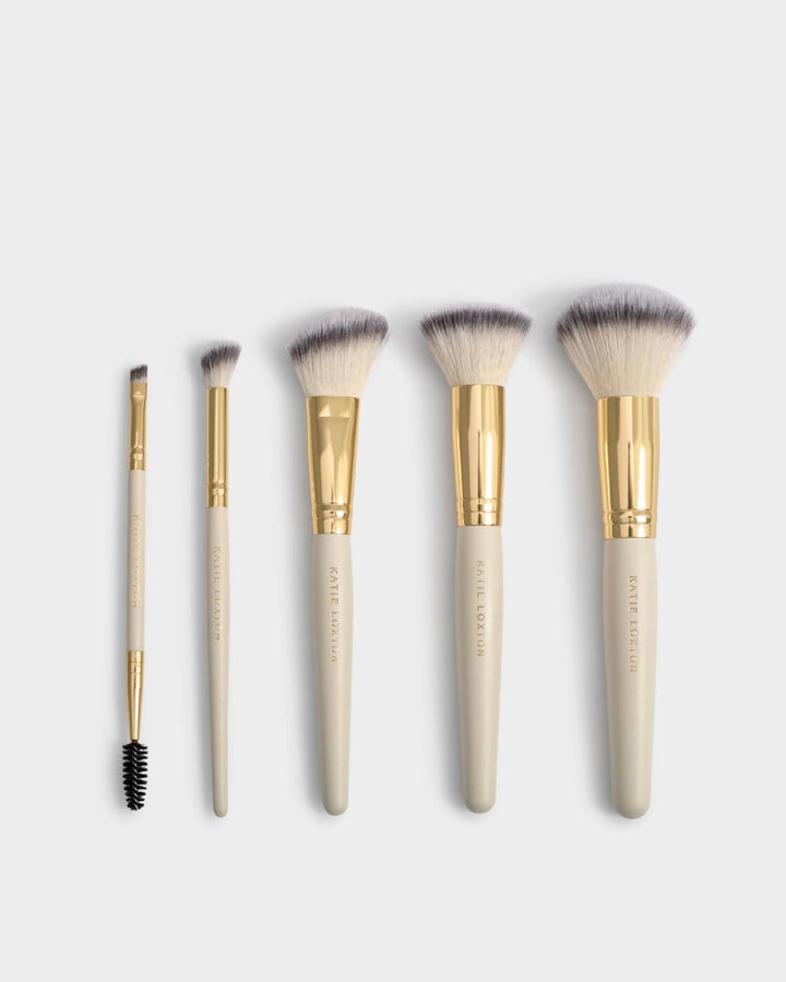 Katie Loxton Make Up Brush Set Off White Light Taupe