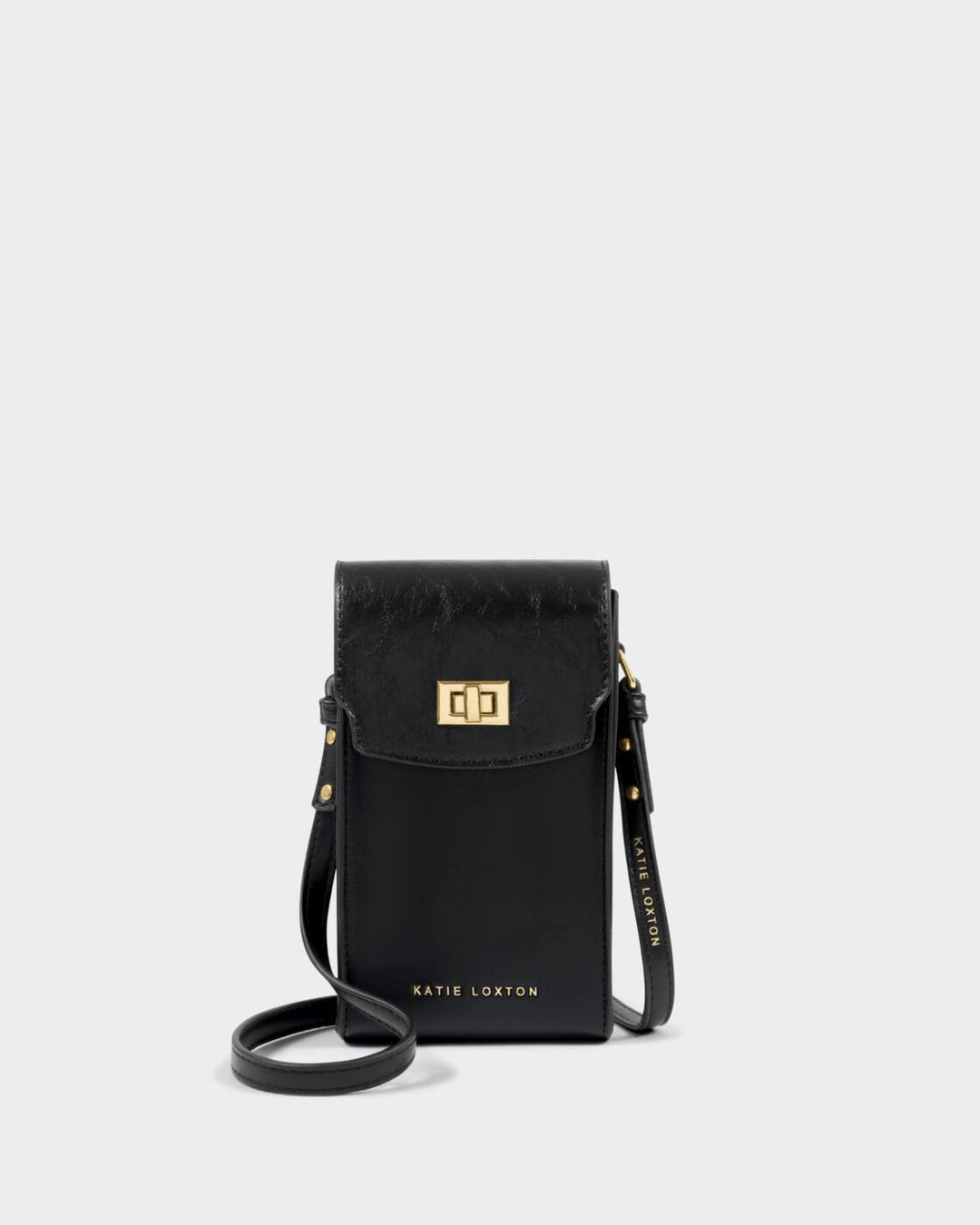 Katie Loxton Orin Twist Lock Slim Bag Black Black Distressed