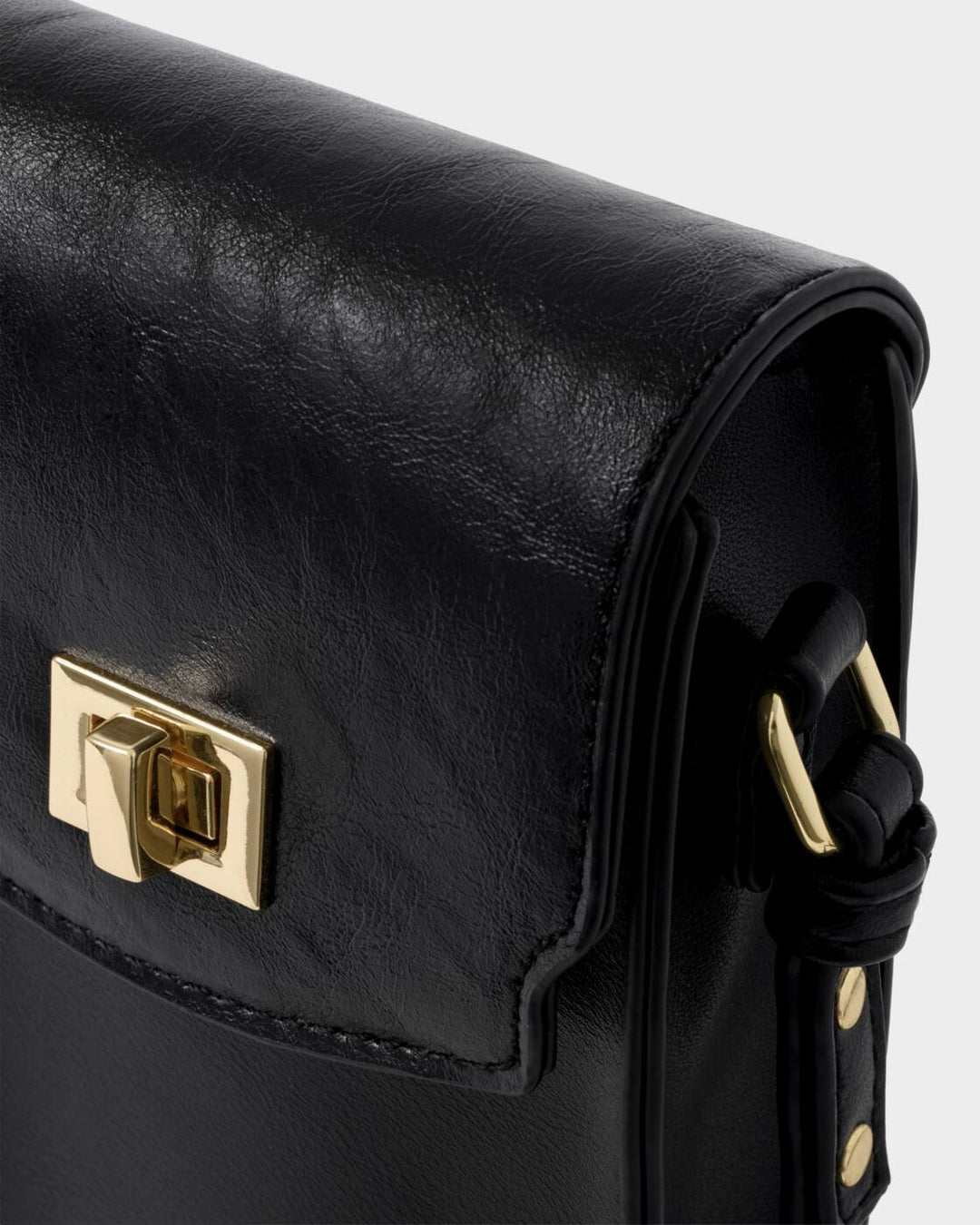 Katie Loxton Orin Twist Lock Slim Bag Black Black Distressed